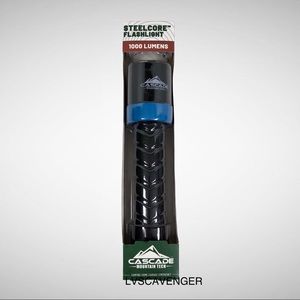 Flashlight 1000 Lumens Cascade Mountain Tech Steel Core Black With BLUE Stripe